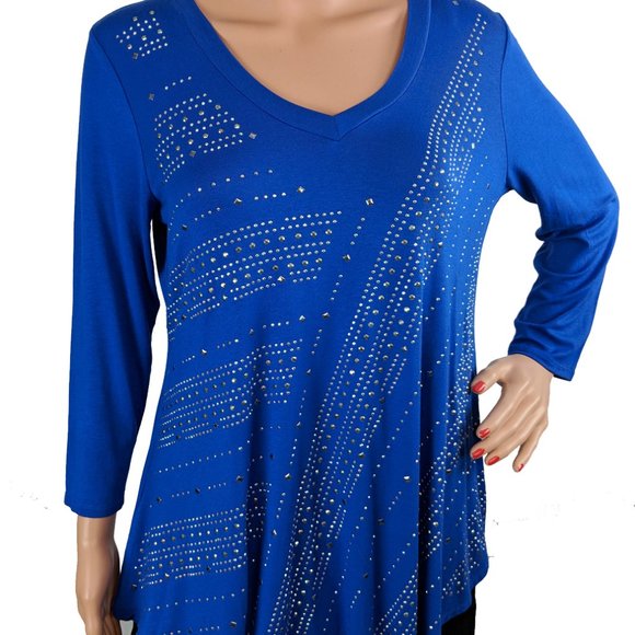 "ONLY NINE"  Flowing Royal Blue With Silver Studs - Picture 4 of 8